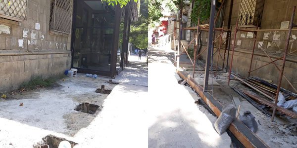 Yasamal İcra Hakimiyyəti yolu satdı: obyekt tikirlər (FOTOLAR)