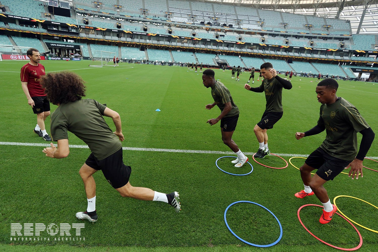 “Arsenal” Bakı Olimpiya Stadionunda məşqə çıxdı – FOTOLAR