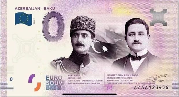 Rəsulzadənin şəkli avronun üzərində