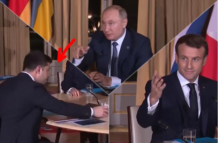 Zelenski görün nəyi unutdu, əvvəl Makron sonra Putin işarə ilə… – VİDEO