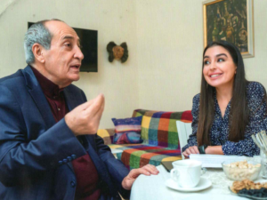 “Baku” jurnalının baş redaktoru Leyla Əliyeva ilə görkəmli aktyor Rasim Balayevin söhbəti