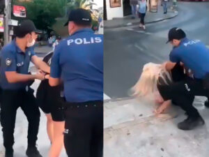 Türkiyəni qarışdıran olay – Rəna maska taxmadığı üçün onu yerə sərdilər