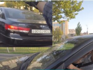 “Hyundai” sürücüsü motosikletçini qəzaya saldı, təhqir edib getdi – VİDEO
