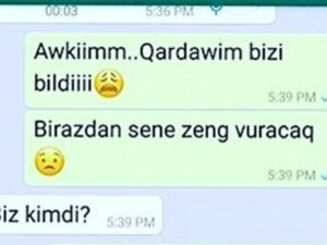 Sevgililərin “WhatsApp” yazışması – “Sən kimsən, cəhənnəm ol.”