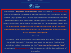 Ermənistan banklarının Qarabağdakı rejimə ayırdığı maliyyə yardımı ifşa edildi