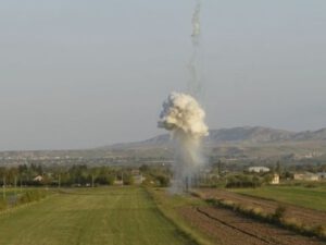 Ermənistan tərəfindən Füzuliyə fosforlu mərmi atılıb – FOTO