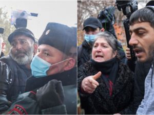 Ermənistanda itkin düşən hərbçilərin valideynləri aksiya keçirib