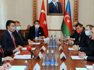 Ceyhun Bayramovun qəbulu zamanı divarda asılan xəritəmiz dünyaya mesaj verdi – FOTO