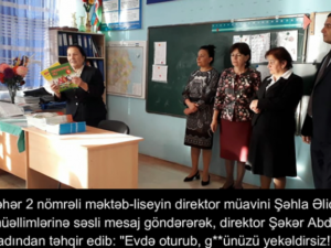 Qax məktəbində rəzalət: direktor və müavini müəllimləri küçə söyüşü ilə təhqir etdi – “Evdə oturub, ***…” – 18+