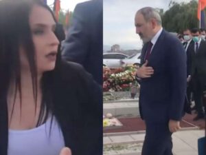 Paşinyan məzarlıqda pis vəziyyətə düşdü – Qarşısında gənc xanımı görüncə…- VİDEO