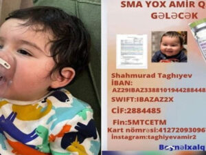 SMA xəstəsi olan balaca Amirin yardımınıza ehtiyacı var – FOTO